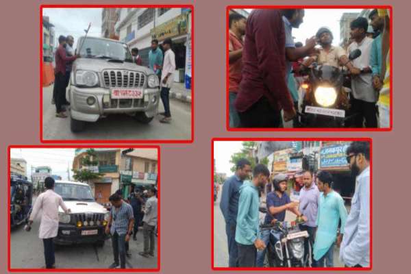 जनकपुरमा सरकारी गाडीको दुरुपयोग रोक्दै सडकमा युवा संघ