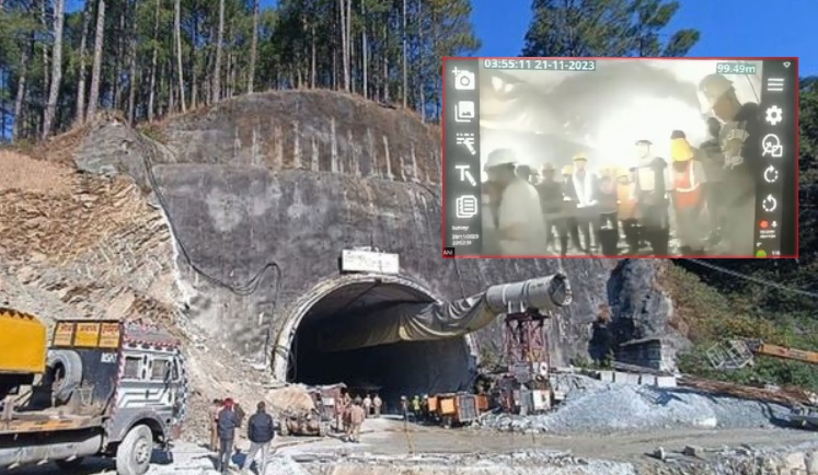 उत्तराखण्डमा नौ दिनदेखि सुरुङभित्र फसेका कामदार भिडियोमा देखिए, खाना पठाइयो