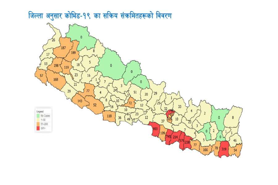 काठमाडौँ सहित यी ७ जिल्ला कोरोनाको ‘रेडजोन’मा, कहाँ कति संक्रमित ?