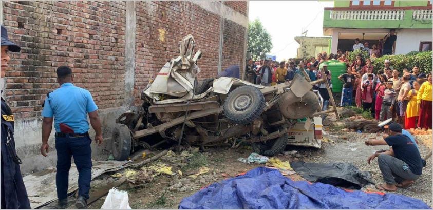 नवलपुर जीप दुर्घटना : मृतकको संख्या सात पुग्यो, पाँच जनाको सनाखत