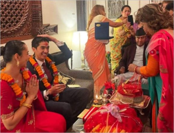 देउवाका छोरा जयवीर र कभर गायिका शिवानाले गरे इन्गेजमेन्ट