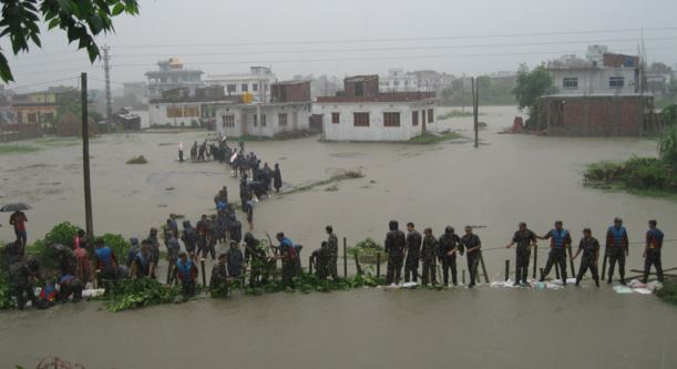 सुनसरीको इटहरी जलमग्‍न, ४० घर डुवानमा