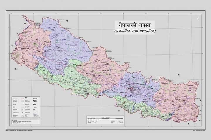 लिम्पियाधुरा-कालापानी सहितको नेपालको नाक्सा कक्षा-११ र ८ को  पाठ्यक्रममा