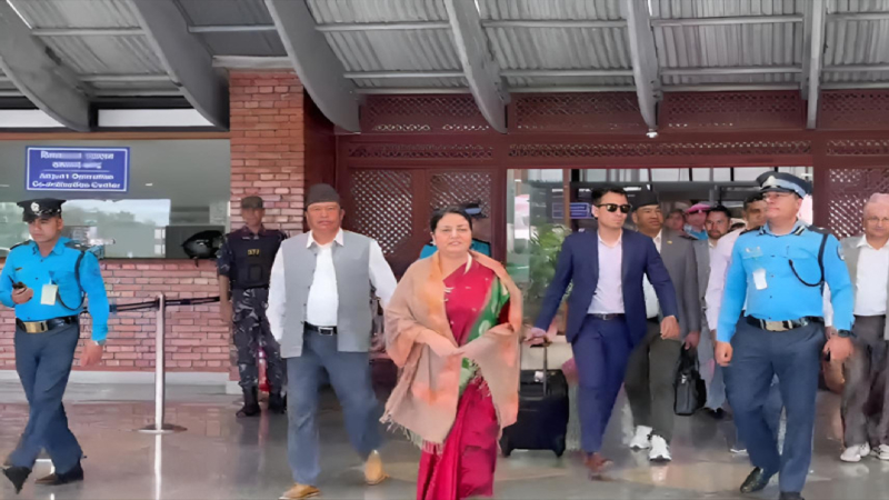 पूर्वराष्ट्रपति भण्डारी स्वदेश फिर्ता