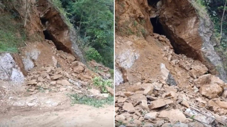 अछामको रामारोशनमा सुख्खा पहिरो खसेपछि सडक अवरुद्ध