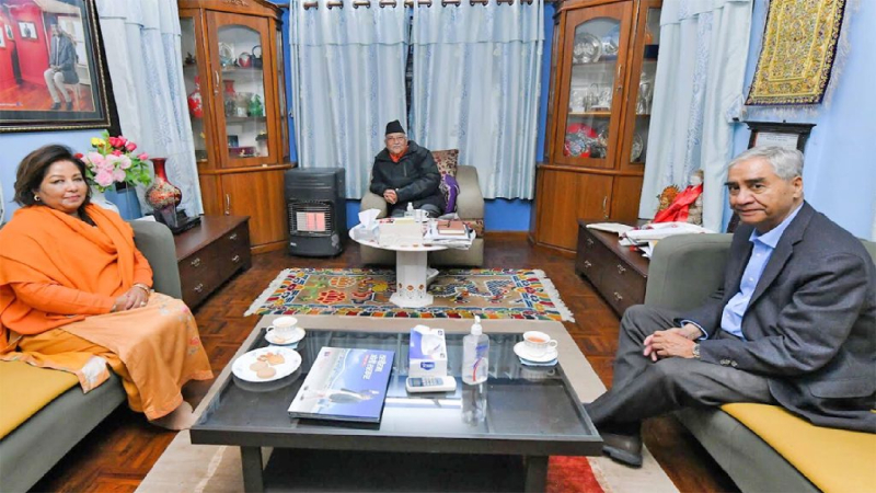 गगन र आरजुलाई लिएर ओली भेट्न बालुवाटारमा देउवा